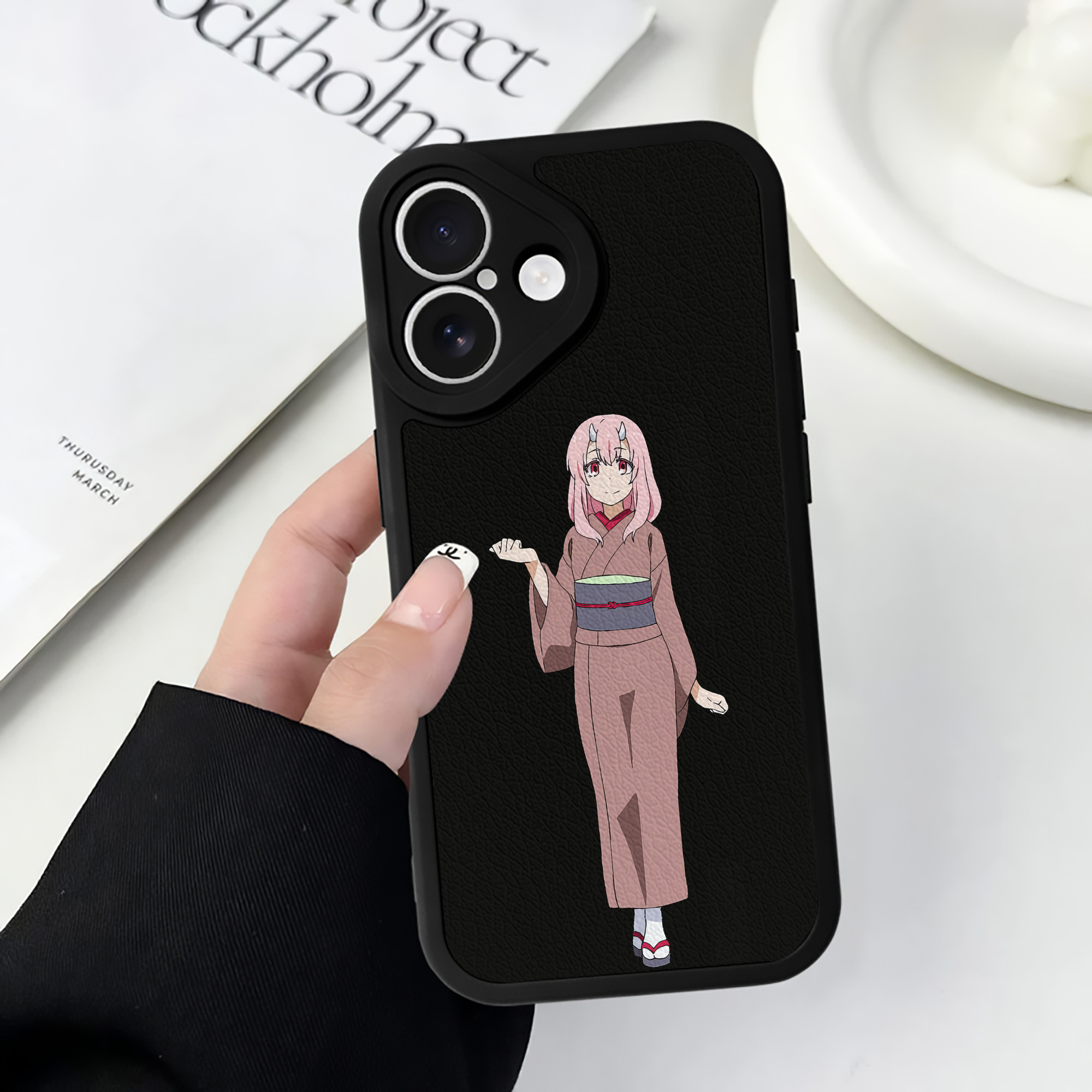 （画像用） 転スラ Regarding Reincarnated to Slime 【iPhone 16シリーズ対応】シリコンスマホケース（レザー調） 材質：シリコン